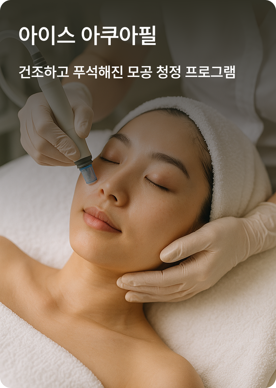 아이스 아쿠아필 - 건조하고 푸석해진 모공 청정 프로그램